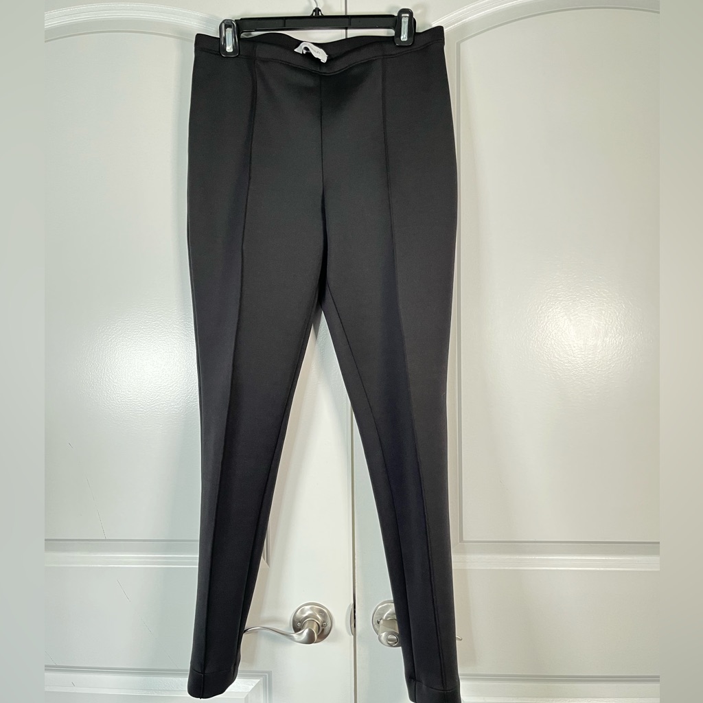 Yigal Azrouel Black Pintuck Scuba Leggings Size 10